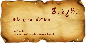 Bügler Ákos névjegykártya